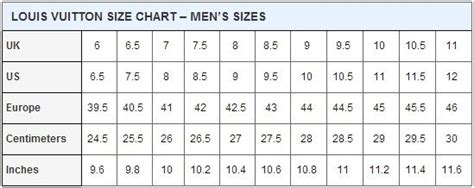 louis vuitton men's shoe size guide